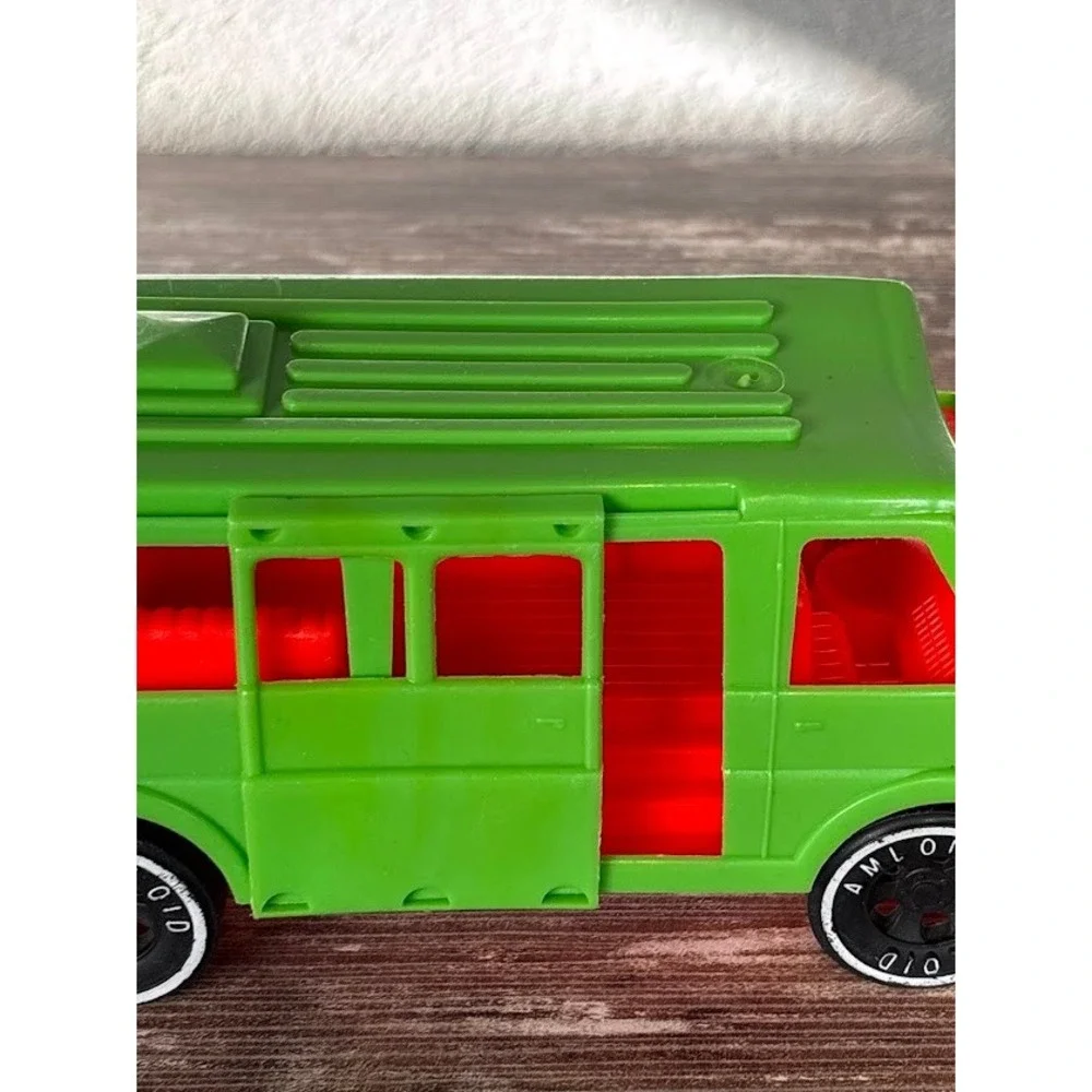 Vintage Amloid Green Van USA Made Red Front Wheels With Sunset Decal Collectible